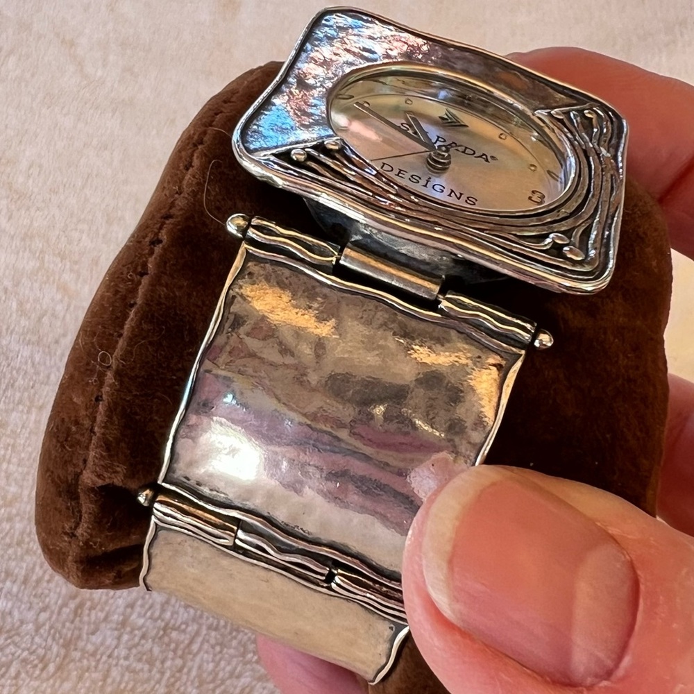 Vintage Silpada Sterling Silver Chunky Wide Link Bracelet Watch 7" - Picture 7 of 11